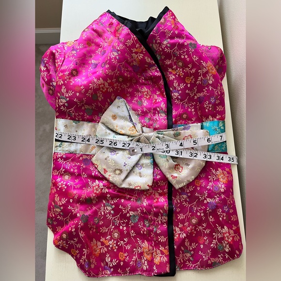 Halloween Kimono with matching Headpiece. Fabric is faux silk and colorful. - Picture 6 of 11